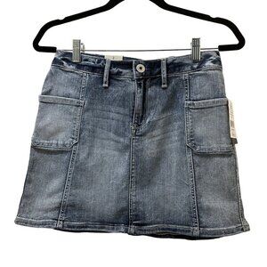 2/$30 American Rag Cie Cargo Denim Mini Skirt Size 3 Y2K Cowgirl Stretch NWT